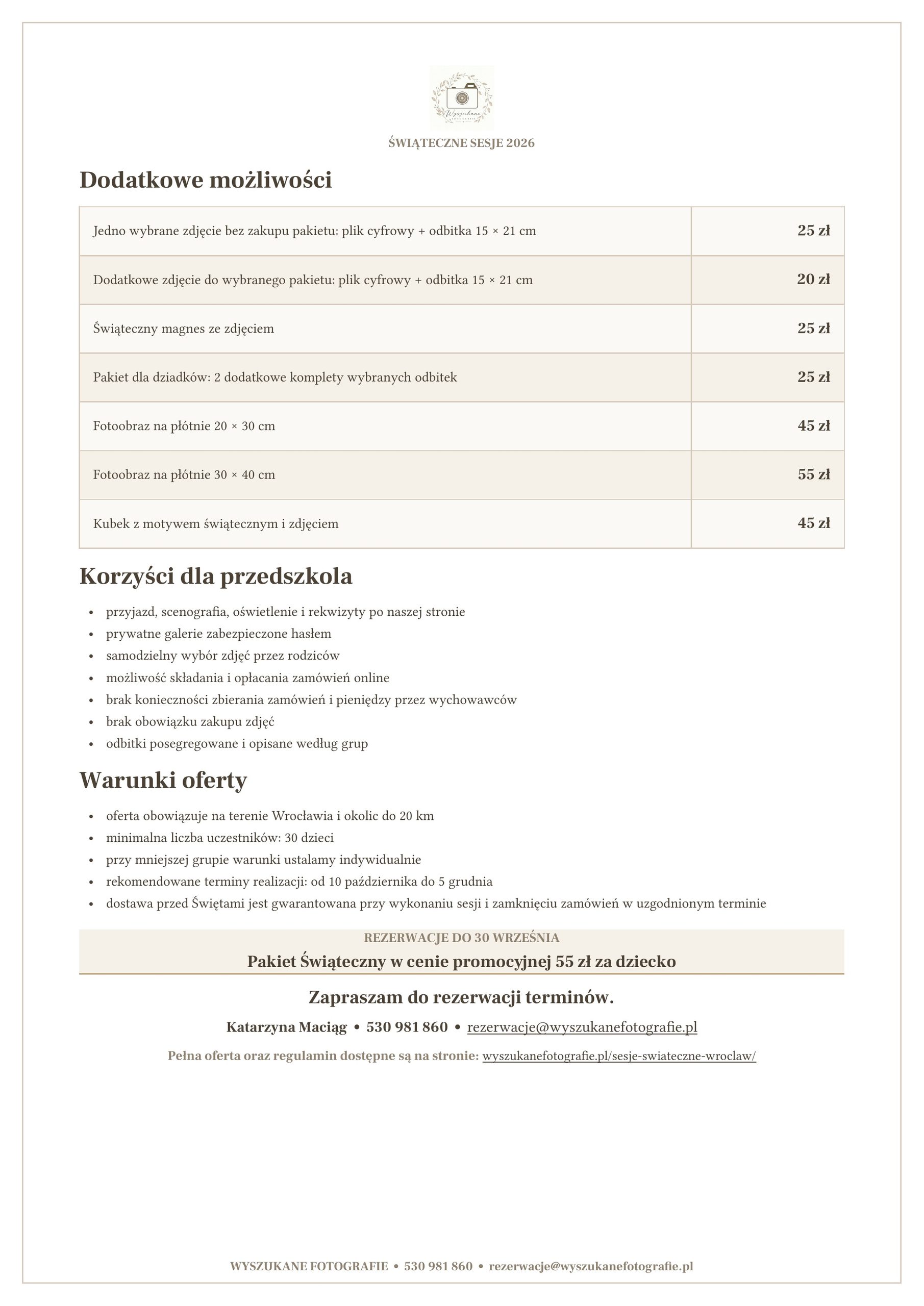 Sesje Świąteczne Wrocław 2 Oferta sesje swiateczne strona 2 scaled